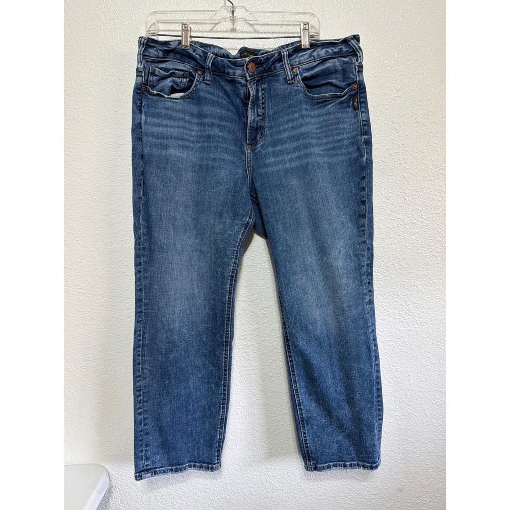 Silver Jeans Co Suki Capri Womens 18 Plus Medium Wash Mid Rise W43916SCV389